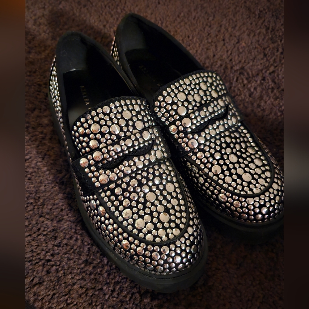 AZALEA WANG Wynne Studded Loafer suede upper, women's size 7 - Picture 2 of 9